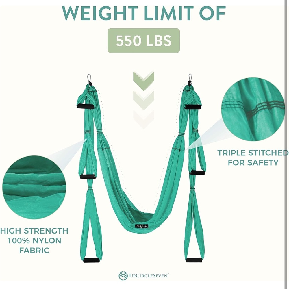 UpCircleSeven Turquoise Yoga Hammock NEW - Picture 4 of 9